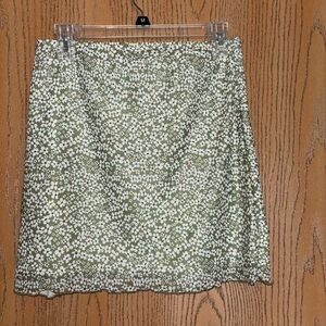 SHEIN Green Floral Mini Skirt